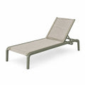Verstellbare Gartenliege aus Metall und Kordelbespannung, 198 x 68 x 88 cm, Grün/Beige