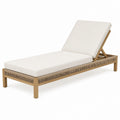 Gartenliege aus Holz in Natur/Beige, 200 × 70 × 85 cm, mit verstellbarer Rückenlehne