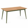 Gartentisch Holz und Metall in Naturholz/Olivgrün, 180 × 90 × 75 cm