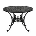 Runder Metalltisch Schwarz Ø 100 x 73 cm mit floralen Ornamenten