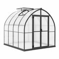 Gewächshaus 190 x 190 x 195 cm aus Aluminium und Polycarbonat, Schwarz/Transparent, mit Doppeltür und Dachfenster
