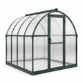 Aluminiumrahmen mit transparenten Polycarbonatplatten und Tür, 190 × 190 × 195 cm, Dunkelgrün/Transparent