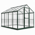 Aluminium-Gewächshaus mit Polycarbonatplatten, 190 × 190 × 195 cm, Dunkelgrün/Transparent